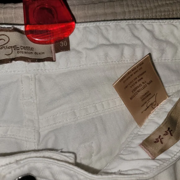 Paige Petite Premium Denim Women's White Flared Jeans EUC Cotton Retro Sz 30 - Picture 4 of 7